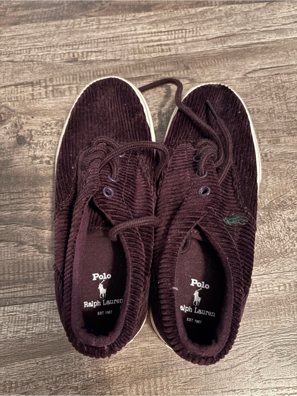 Polo by Ralph Lauren Kid’s Dark Burgundy Corduroy Sneakers